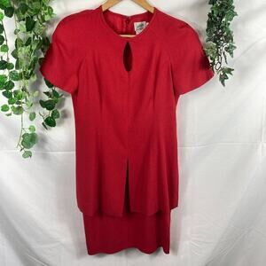 jacqueline ferrar vintage red dress 4P